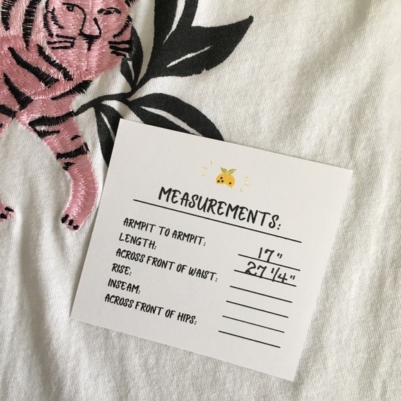 CLC COREY LYNN CALTER Yvette Embroidered Tiger Tee Screen-Print White Knit Small - Picture 12 of 12